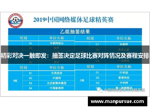 精彩对决一触即发：抽签决定足球比赛对阵情况及赛程安排